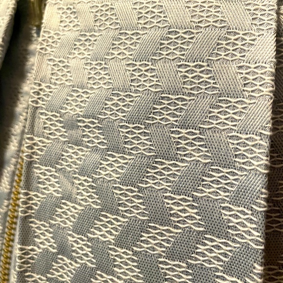 TED BAKER DENAI SILVER/BLUE JACQUARD FIT AND FLARE DRESS US SIZE 4 - Picture 11 of 12